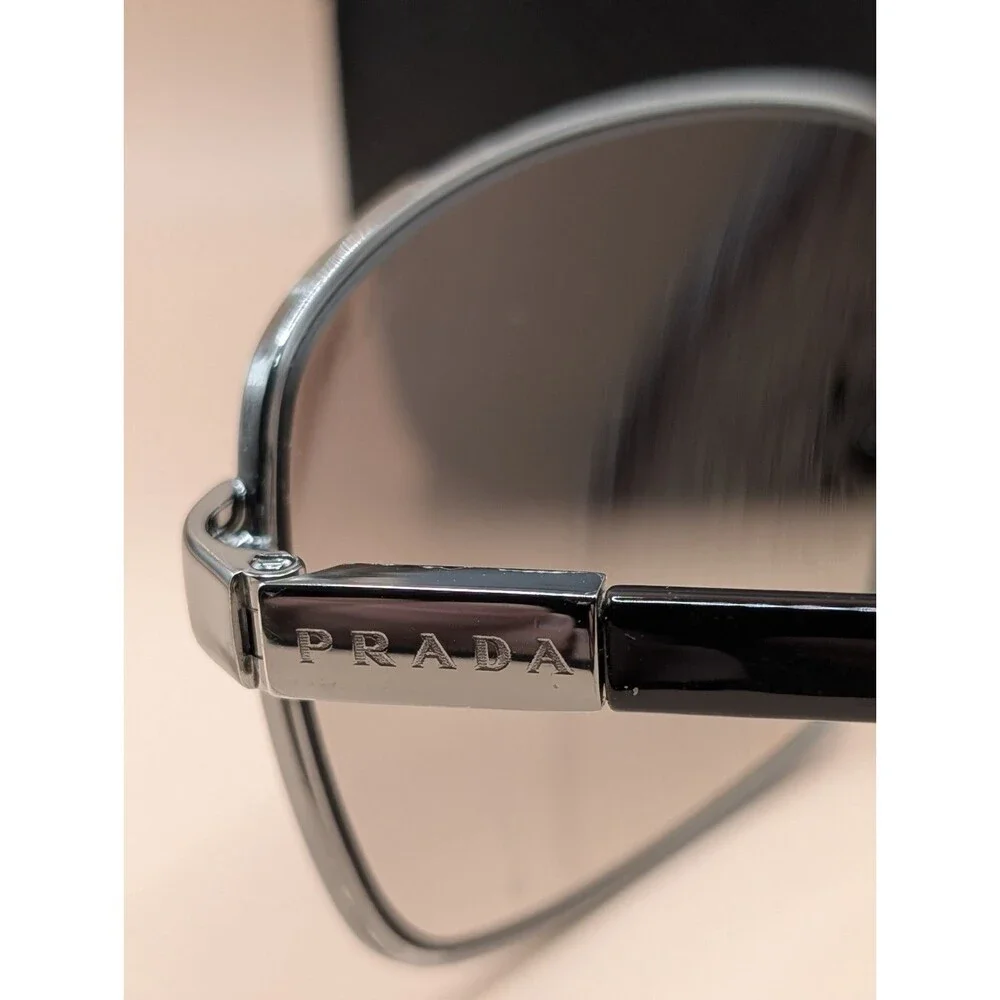 Prada Sunglasses SPR 54Q 610216 SAV 135 24 Gradient Black Gunmetal/Silver *FLAW*